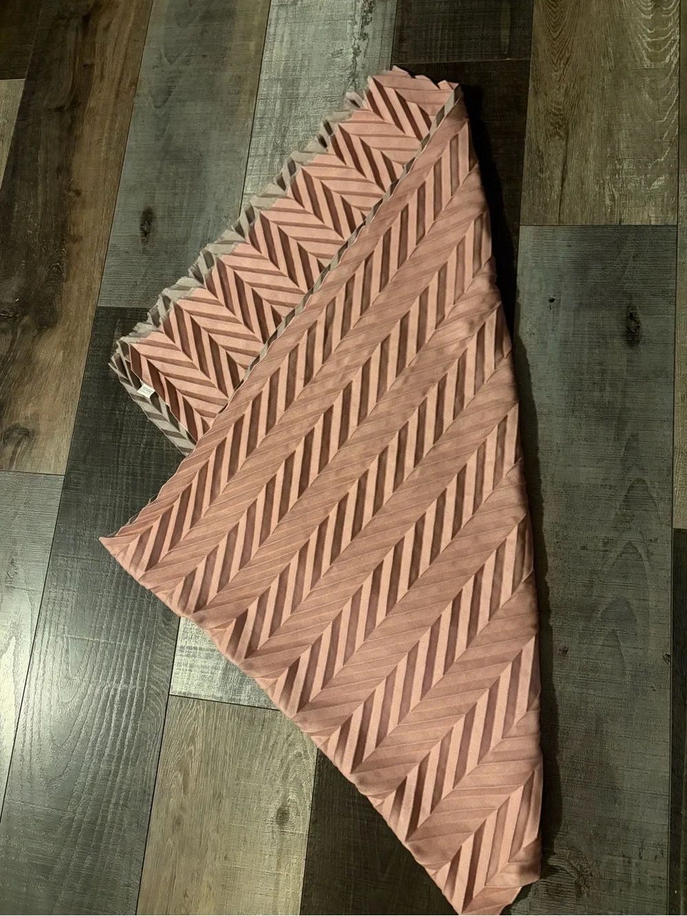 World Market Blush Pink Chevron Textured Wrap Shawl Scarf 25x76